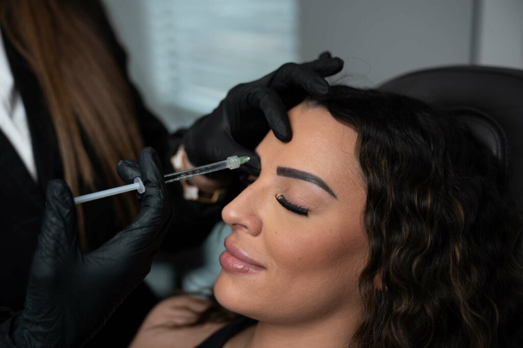 Portfolio 5 Pretty Women Getting Botox Injection on her Face | Center for Aesthetic Medicine in Las Vegas, NV